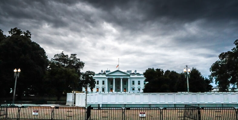 The White House behind fences