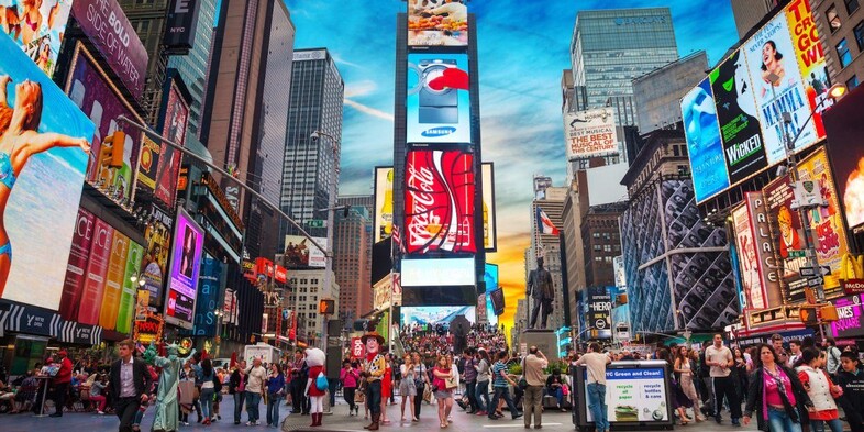 Times Square Liberal Media Coverage