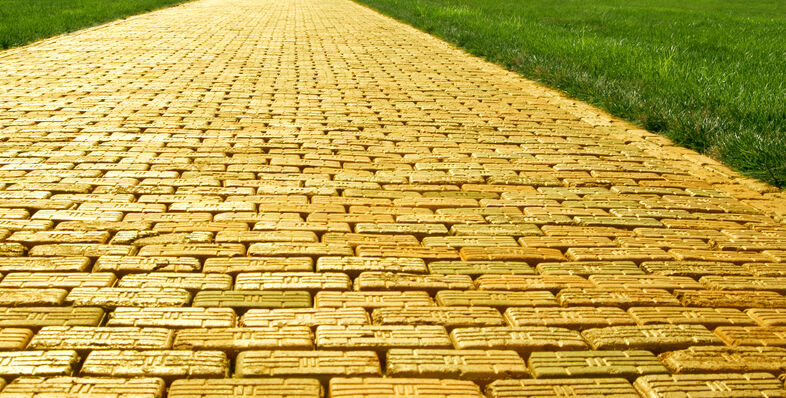 An image of a yellow brick road