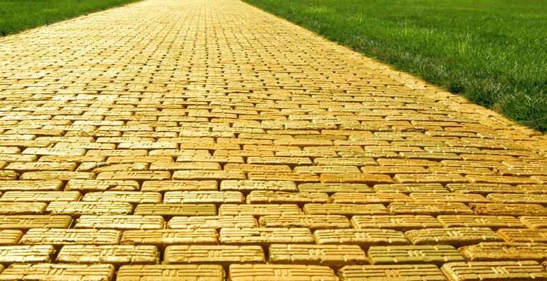 An image of a yellow brick road