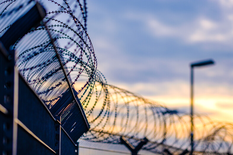 A photo of a prison fence