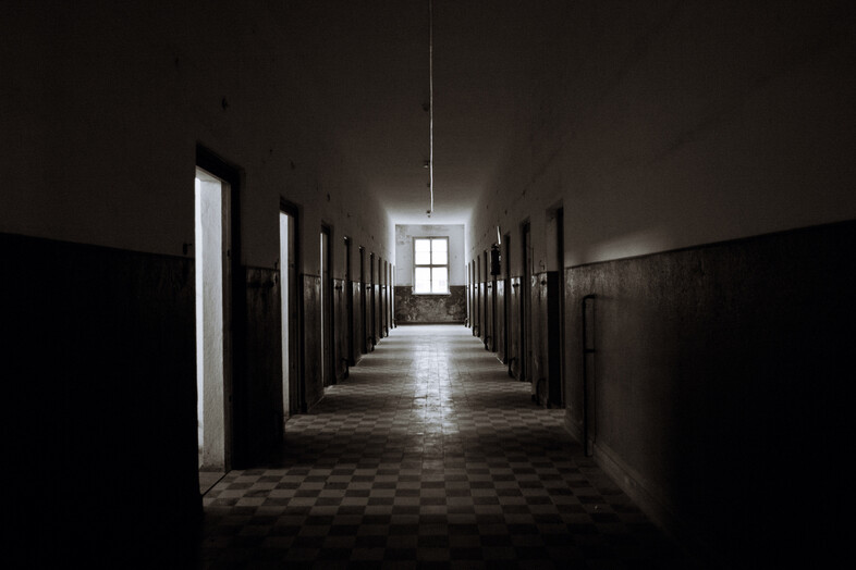 The hallway of an asylum