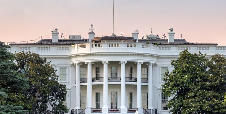 The White House at sunset