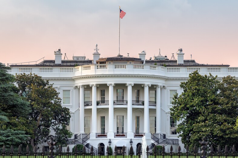 The White House at sunset